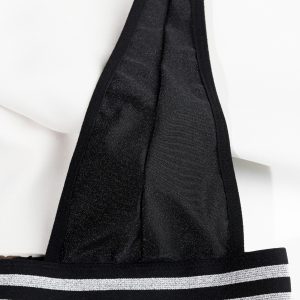 Striped Waistband Mesh Cutout Bodysuit Intimates - Image 9