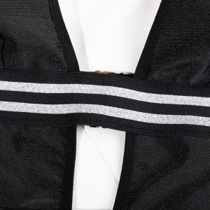 Striped Waistband Mesh Cutout Bodysuit Intimates - Image 10