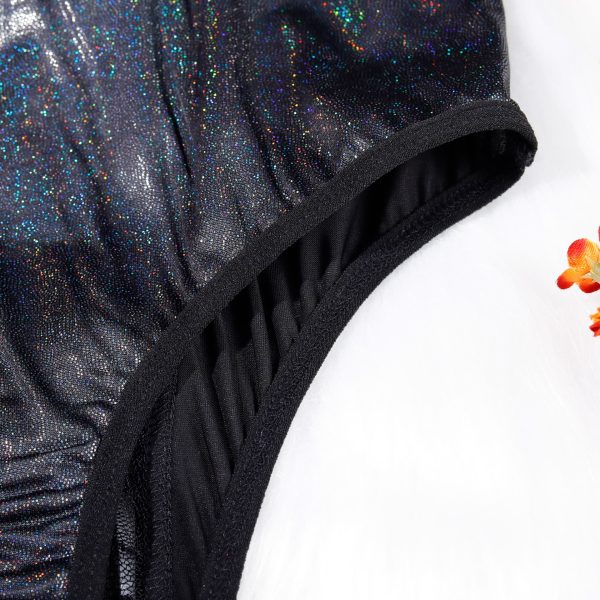 Shimmer Glitter Mesh Cutout Lace Bodysuit Intimates