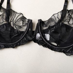 Floral Embroidery Lace Garter Intimates Set With Lace Gloves - Image 28