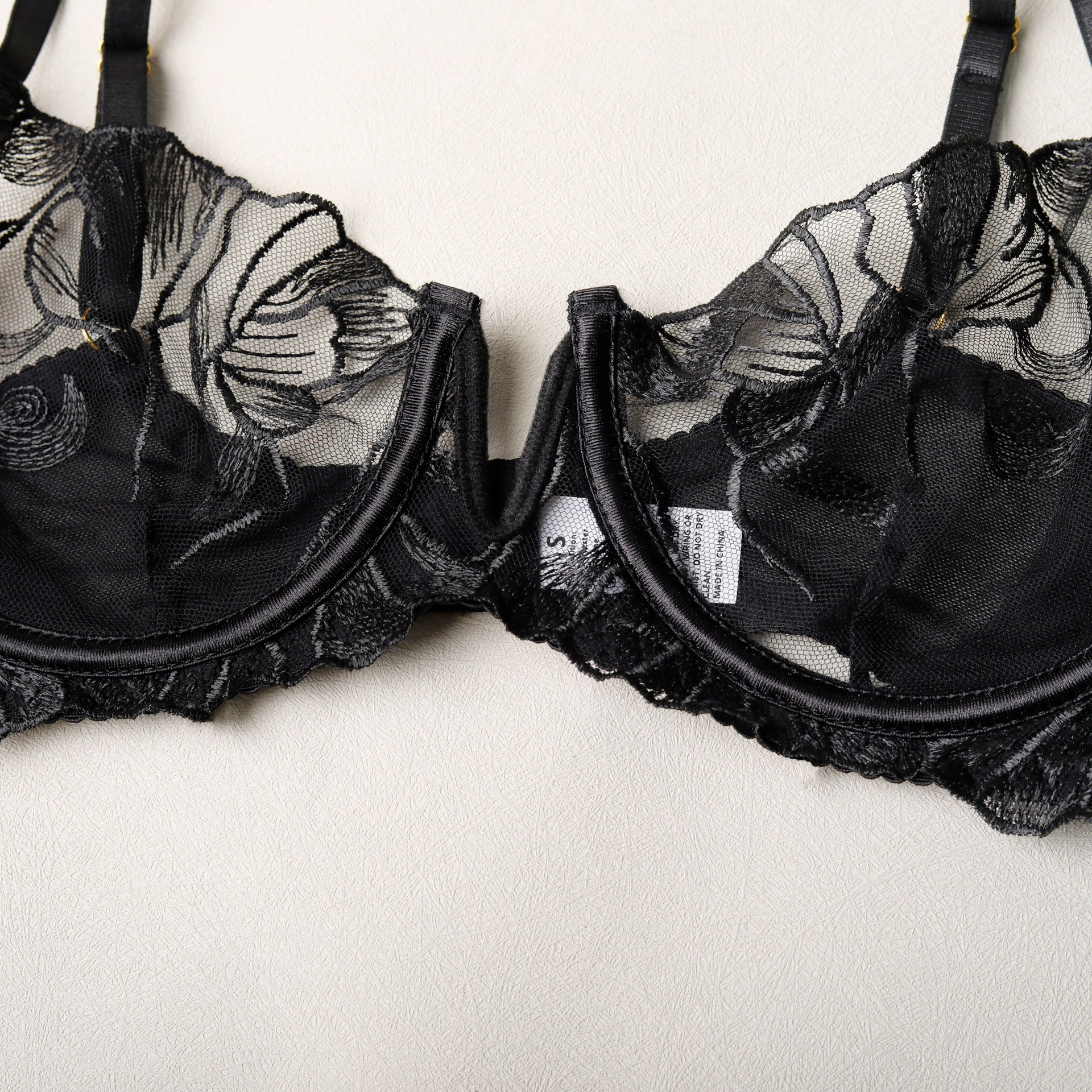 Floral Embroidery Lace Garter Intimates Set With Lace Gloves - Image 28