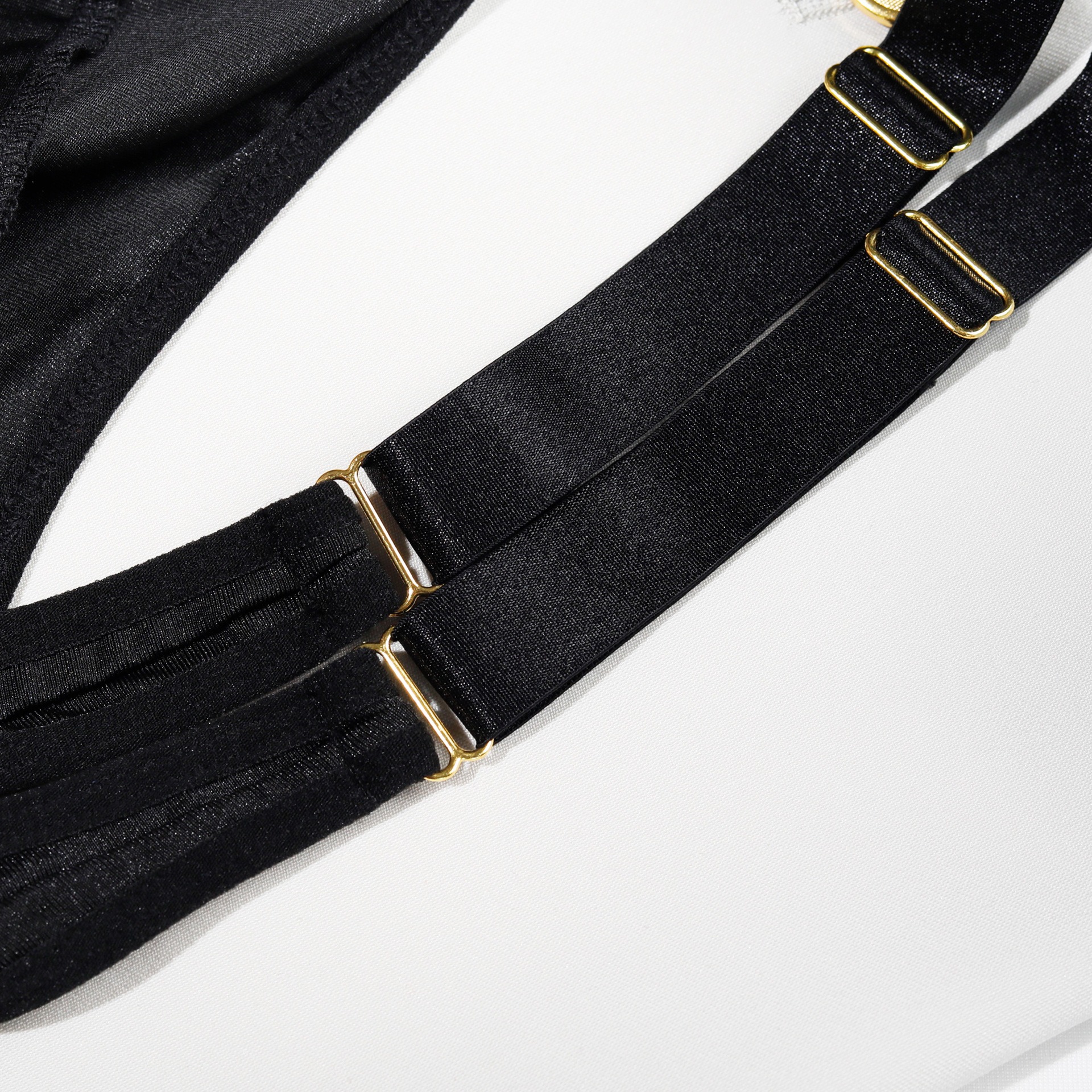 Striped Waistband Mesh Cutout Bodysuit Intimates - Image 15