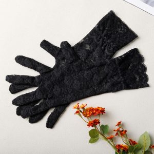 Floral Embroidery Lace Garter Intimates Set With Lace Gloves - Image 23