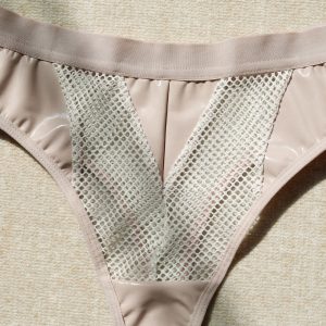 Faux Leather Mesh Lace-Up Corset Intimates Set - Image 19