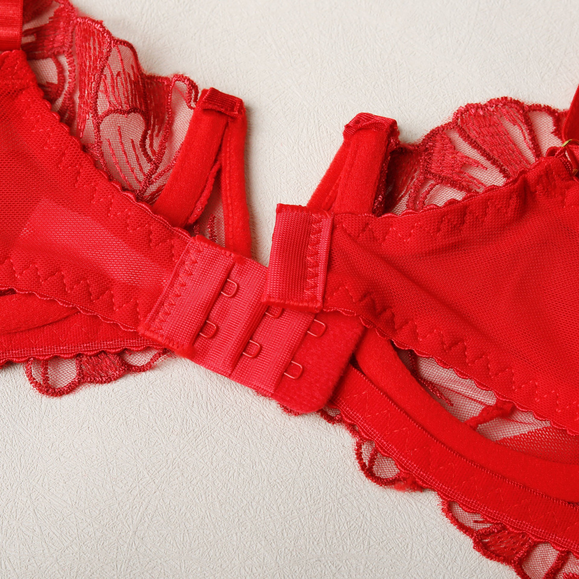 Floral Embroidery Lace Garter Intimates Set With Lace Gloves - Image 21