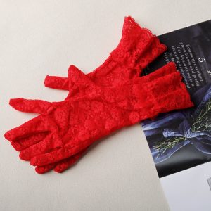 Floral Embroidery Lace Garter Intimates Set With Lace Gloves - Image 17
