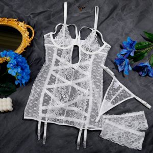 Heart Mesh Lace Garter Slip Intimates - Image 24
