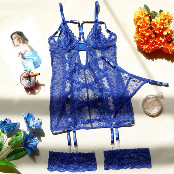 Heart Mesh Lace Garter Slip Intimates